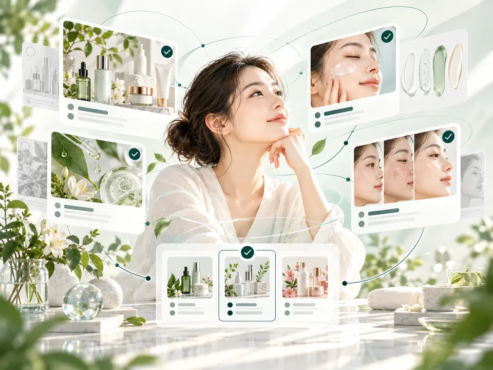 スキンケアの使用感・成分・使い方を比較するイメージ