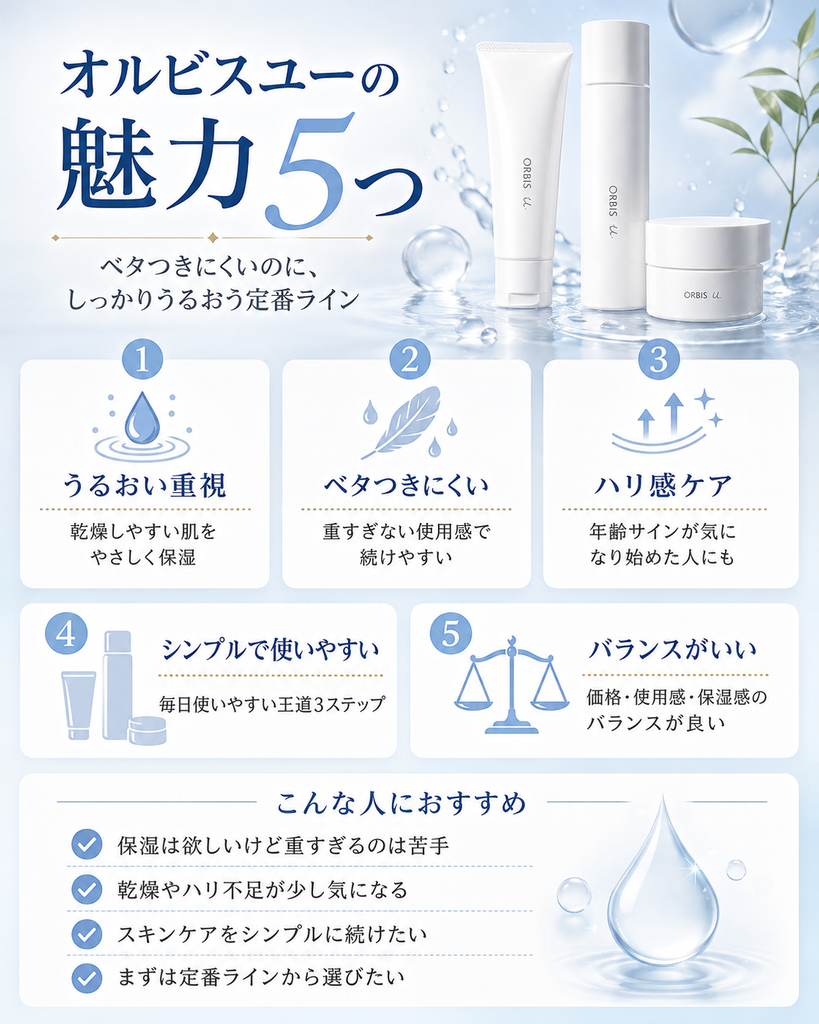 オルビスユーの特徴と向いている人をまとめた図解