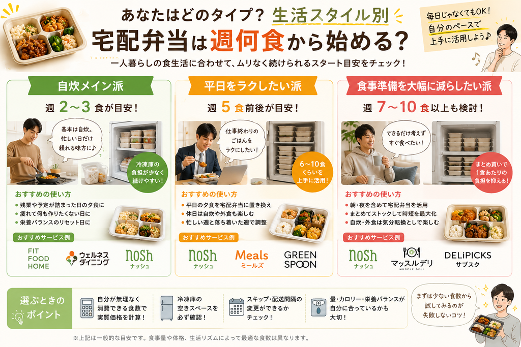 週7食以上|食事準備をかなり減らしたい