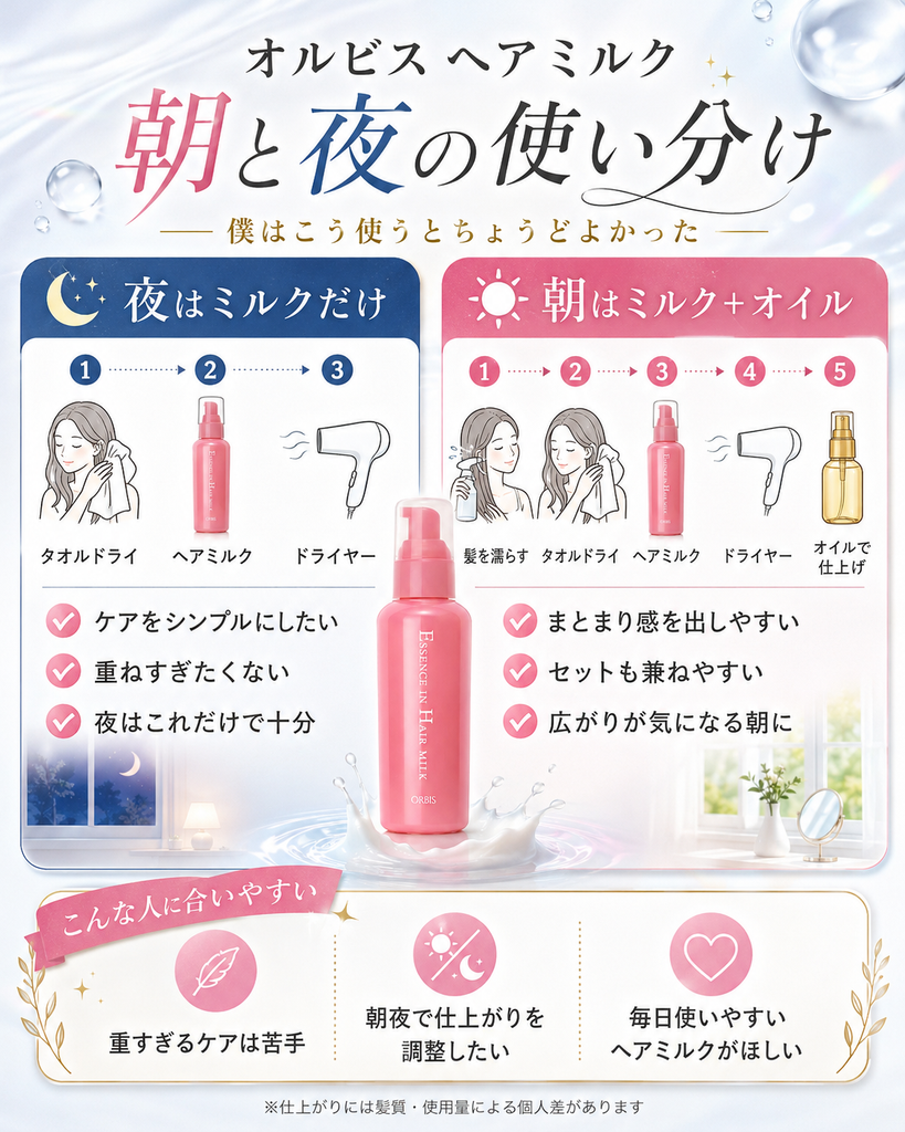朝はミルクのあとにオイル