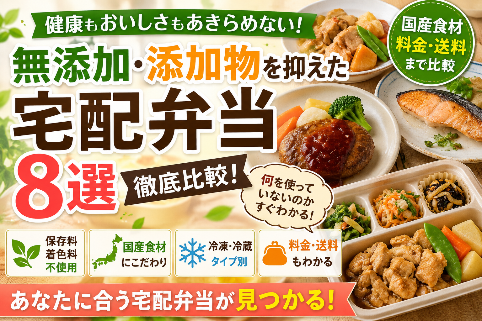 無添加・添加物を抑えた宅配弁当おすすめ8選｜国産食材・料金まで比較