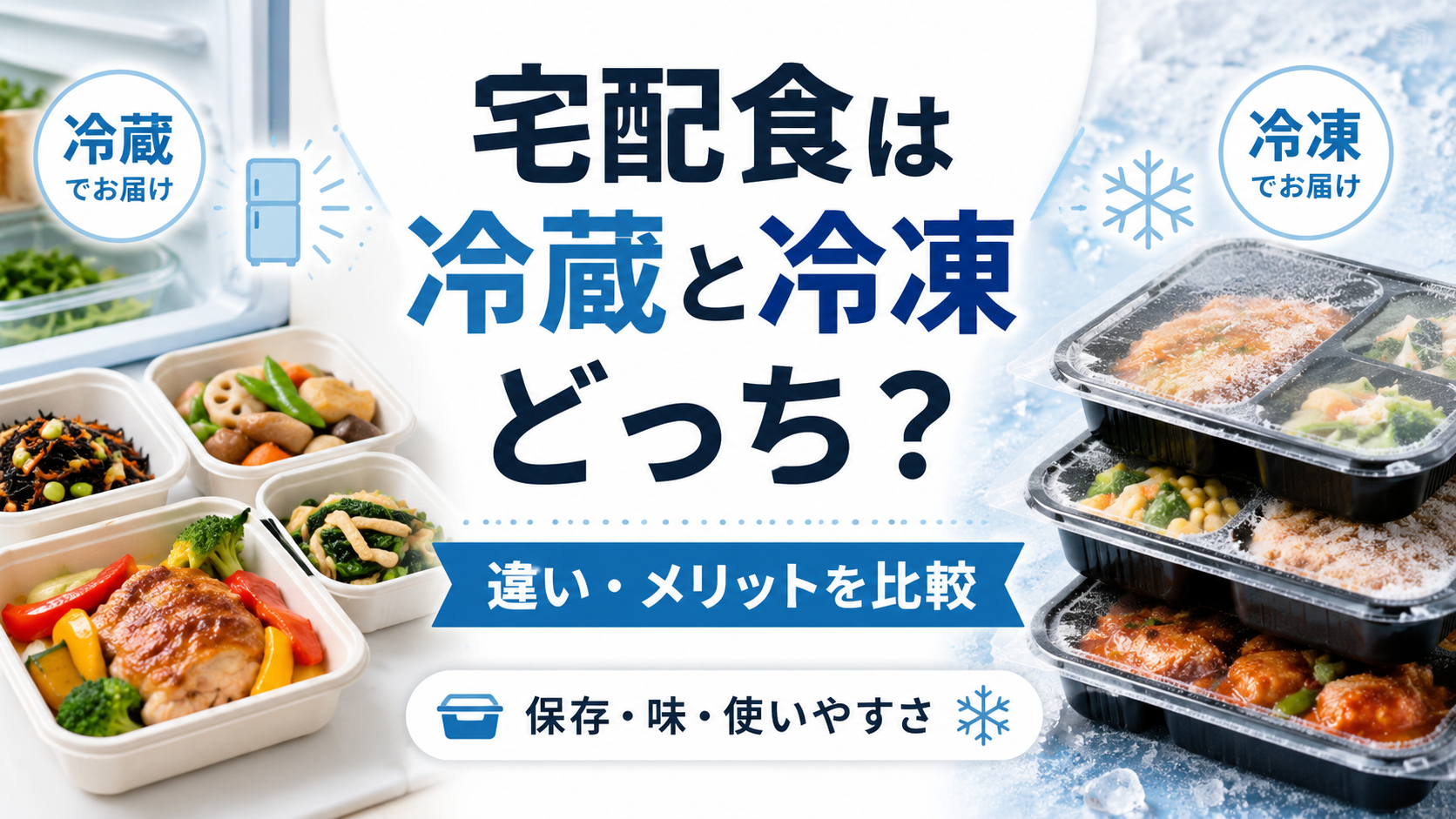 宅配食は冷蔵と冷凍どっち？違い・メリットと向いている人を比較