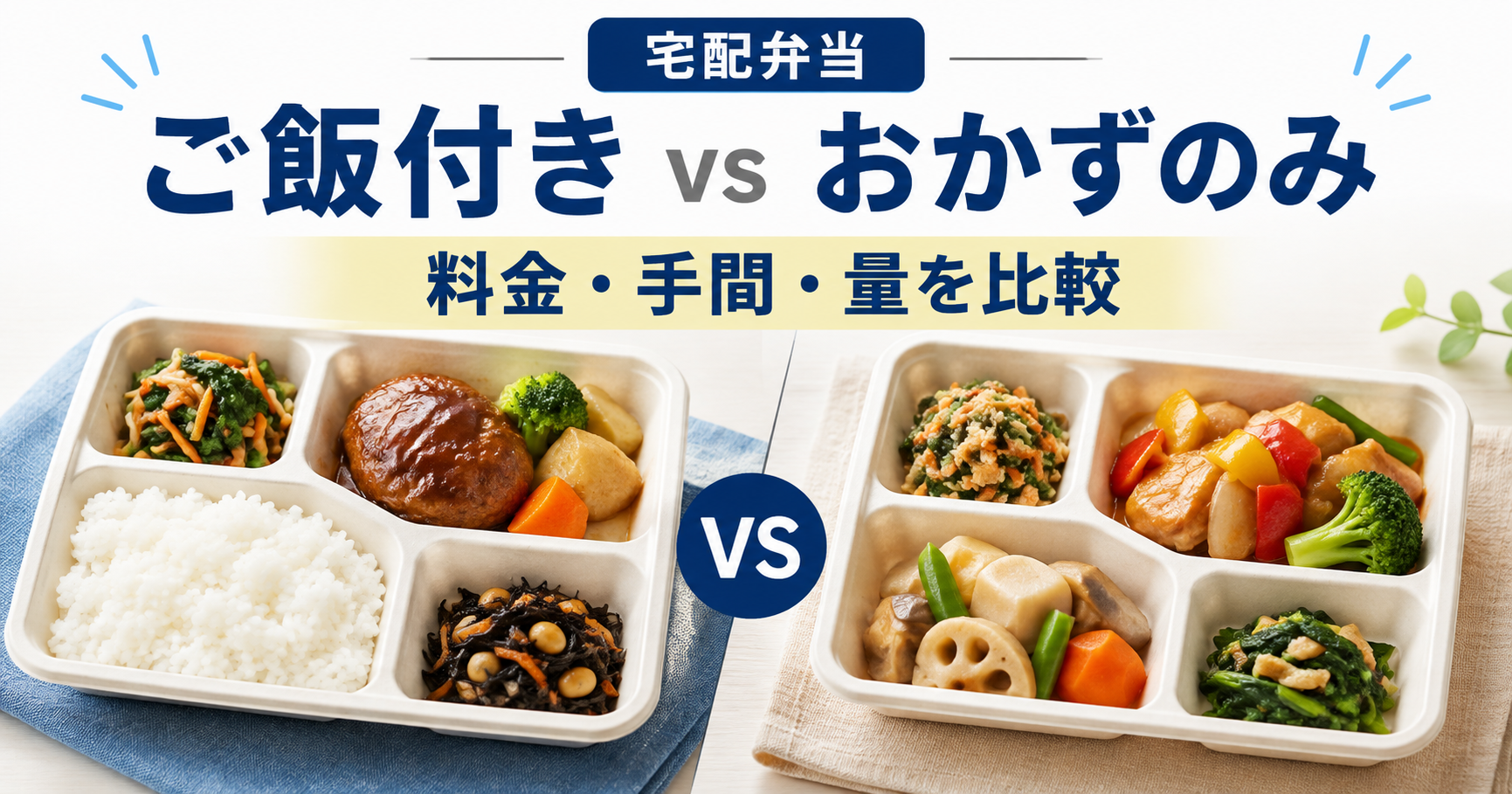 宅配弁当はご飯付きとおかずのみどっち？料金・手間・量の違いを比較