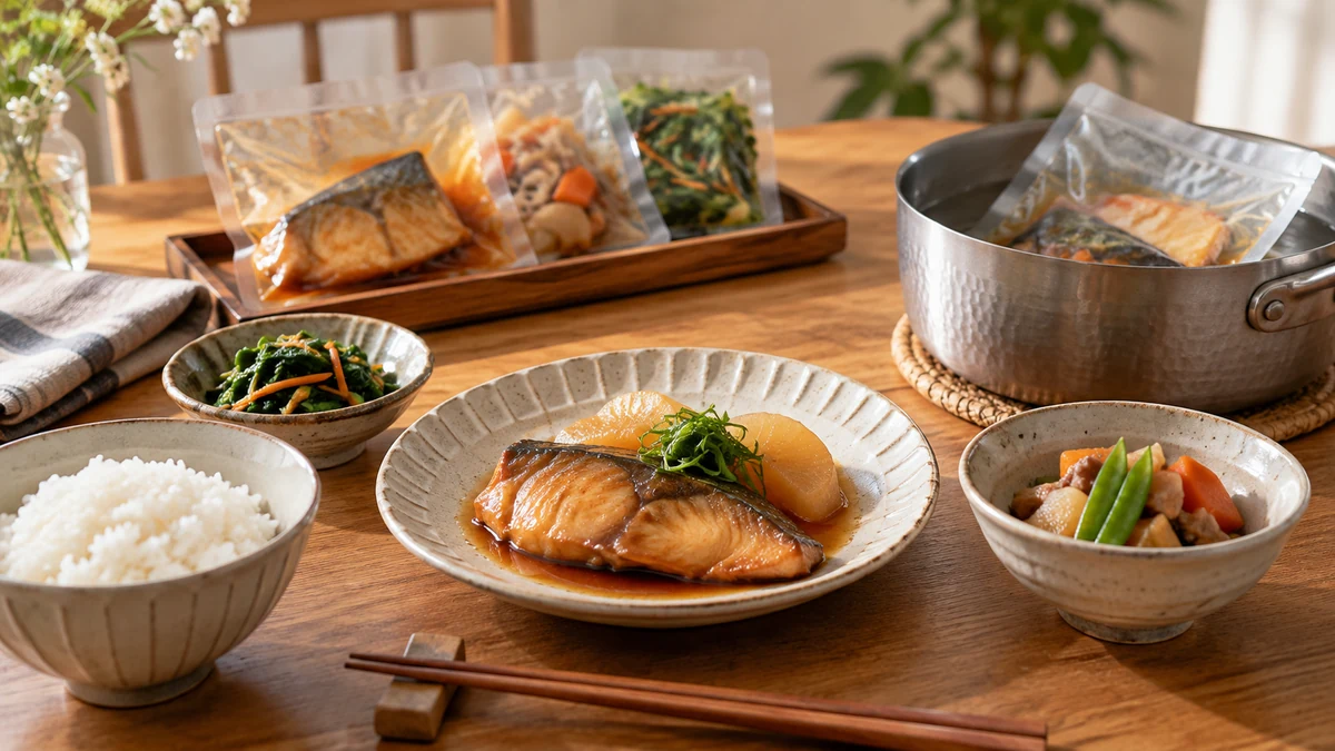 湯せんで仕上げる主菜と副菜の宅配食