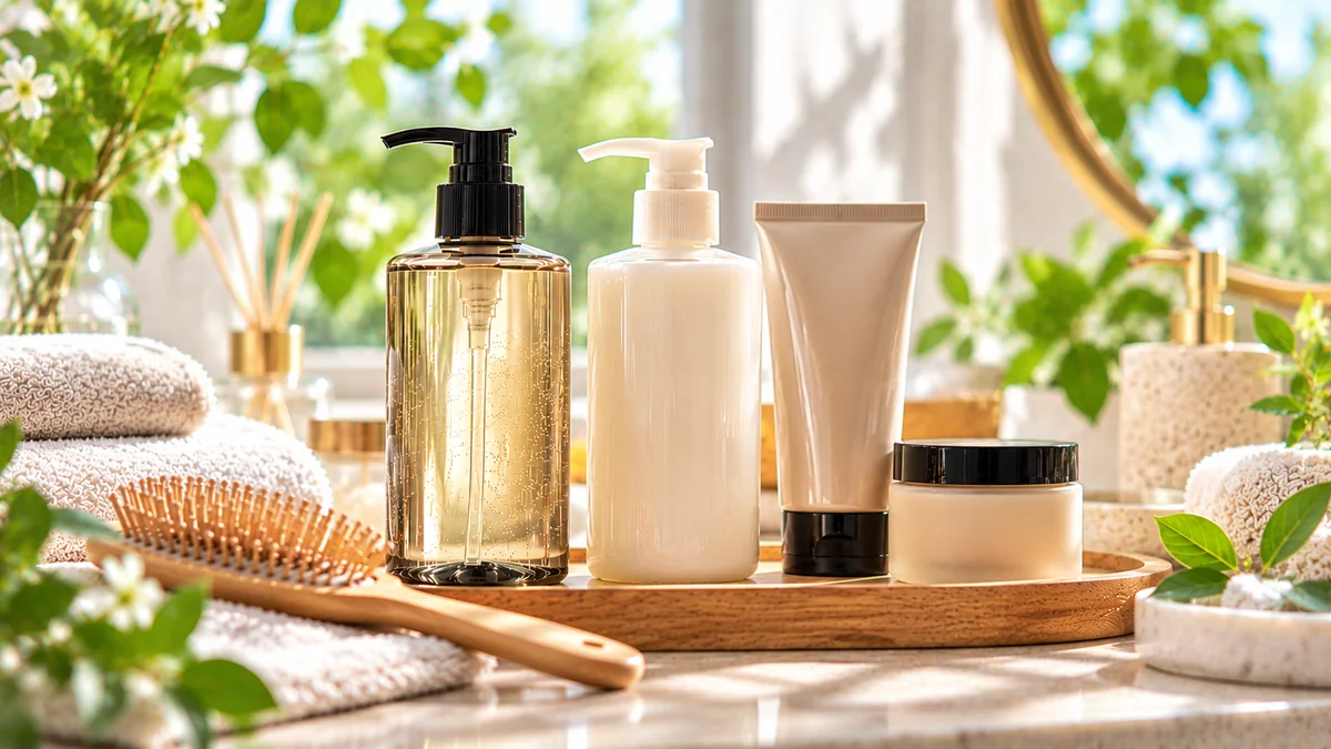 インバスとアウトバストリートメントの使い分けをイメージしたヘアケアビジュアル