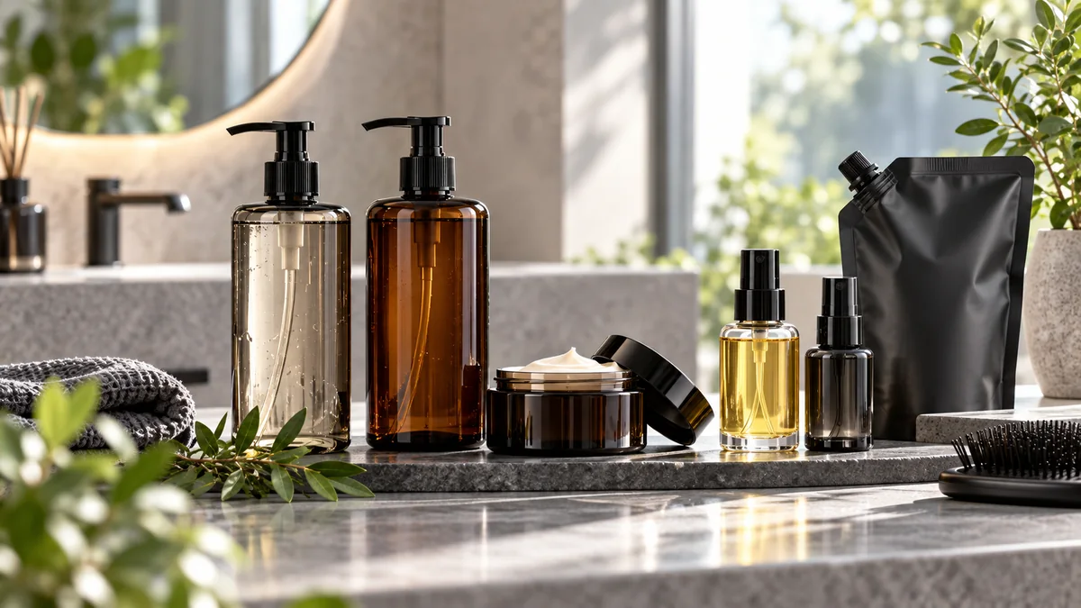 ReZARD beautyのヘアケアラインナップをイメージした複数のケアアイテム